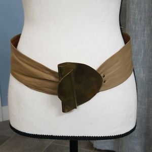 Vintage genuine leather, brass buckle